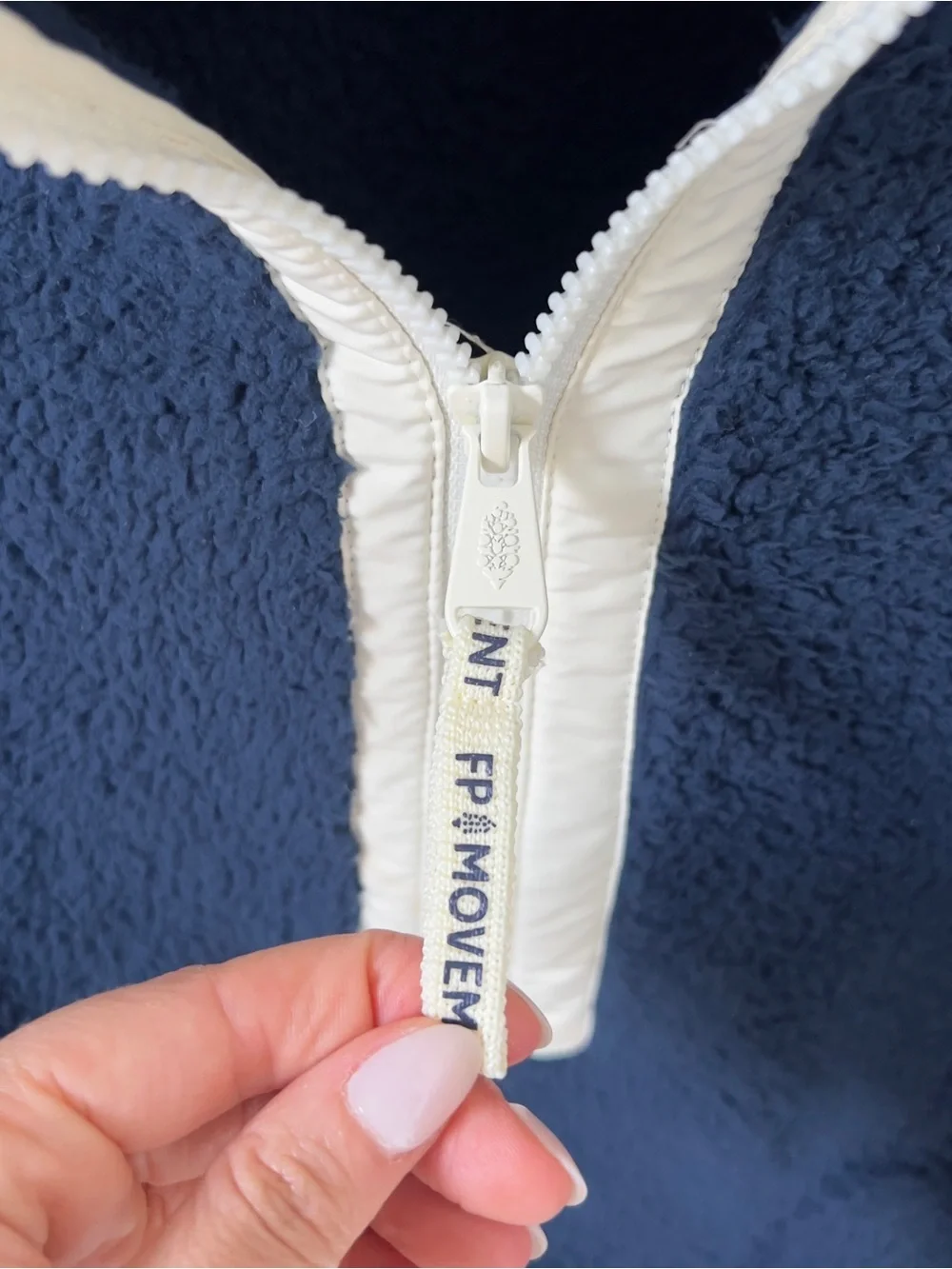 Free People FP Movement Mountain High 1/2 Zip Fleece Pullover in Dark Navy Blue